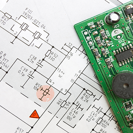 A PCB And a circuit diagram
